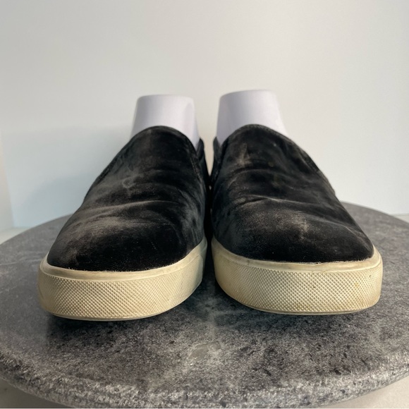 Vince. Preston Black Velvet Slip On Sneakers Shoes 8 - Picture 2 of 14
